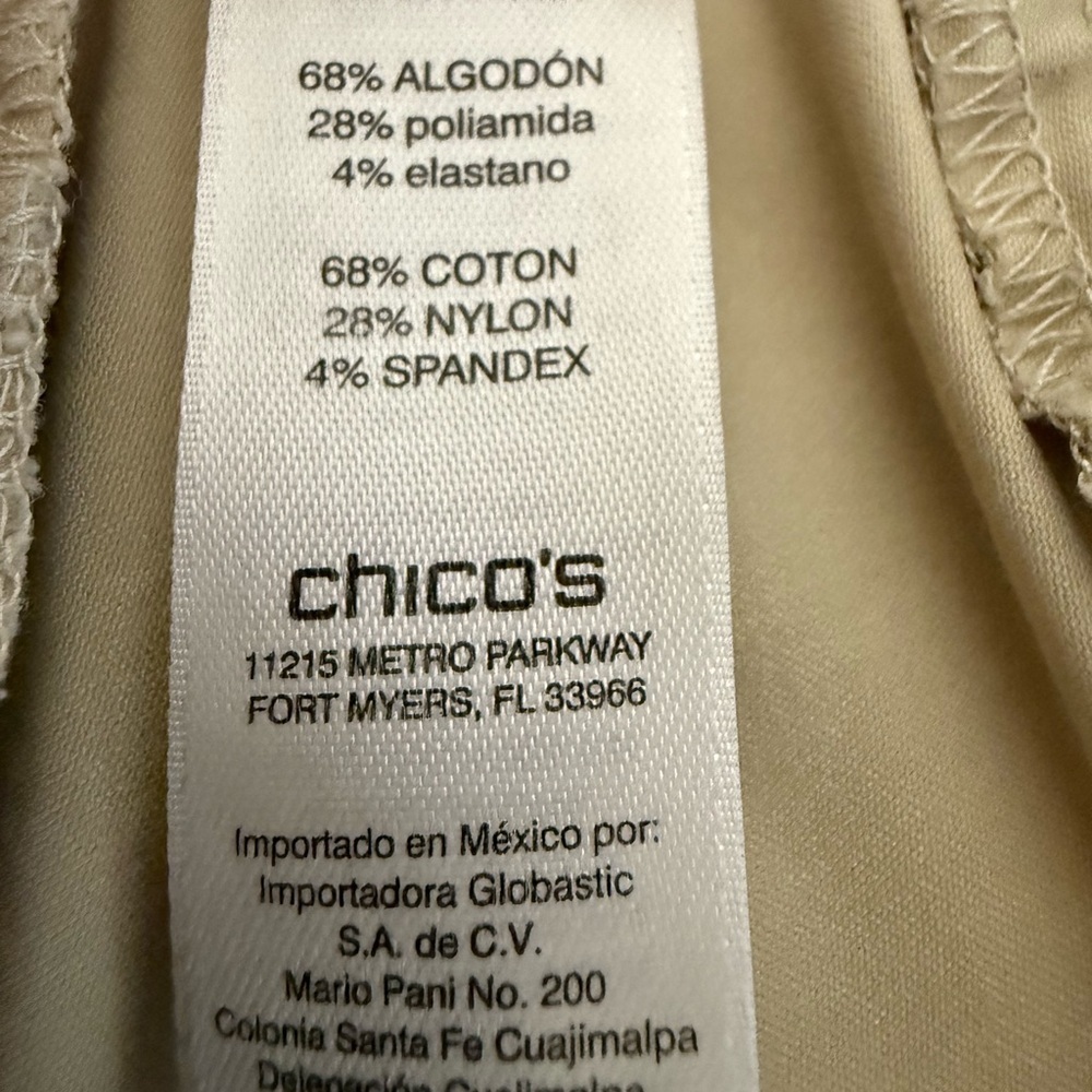 Chico's Beige Cargo Style Utility Pants Women’s Size M Straight Leg Casual - Picture 7 of 9